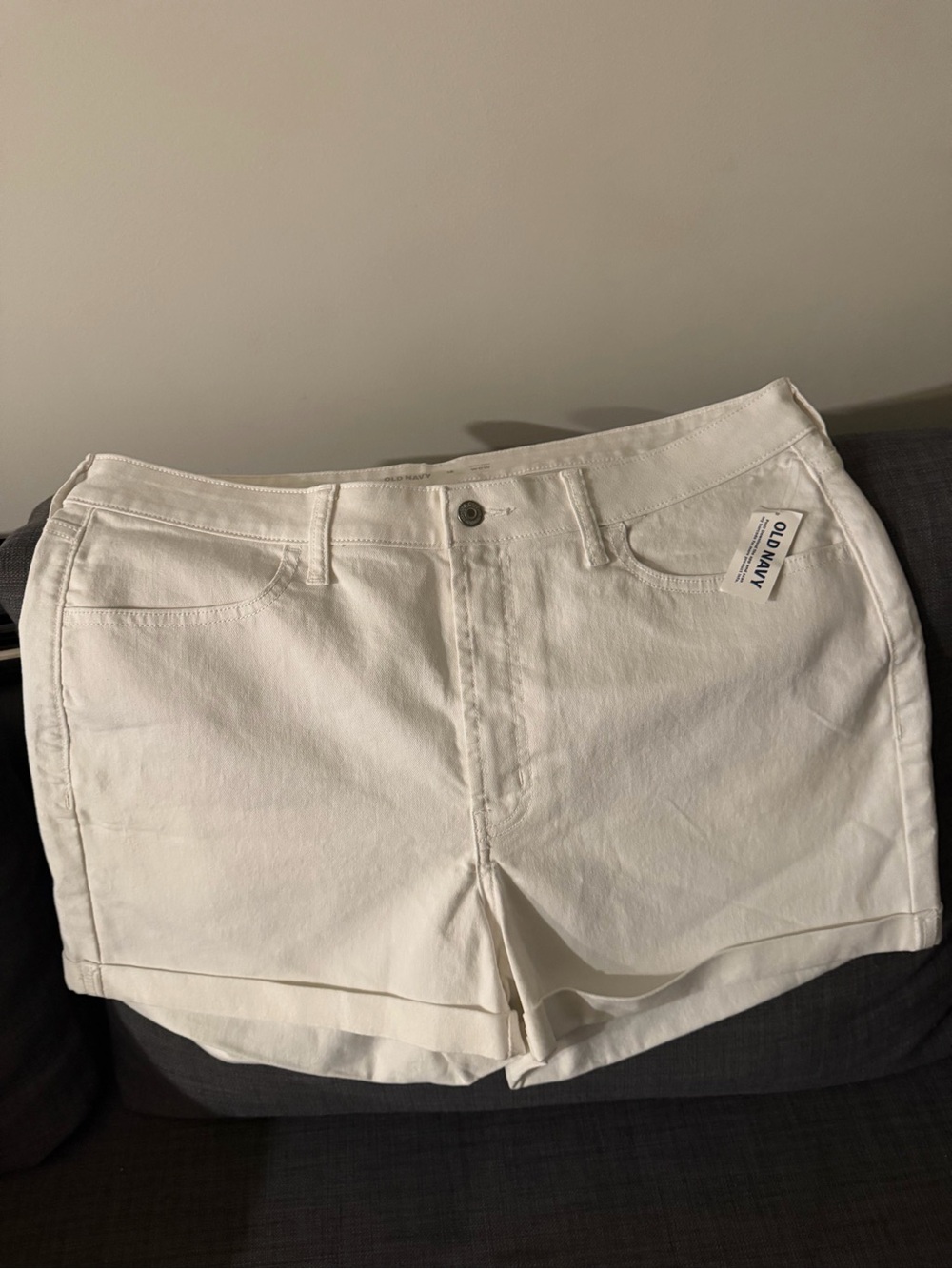 Old Navy White Women's Denim Cuffed Shorts